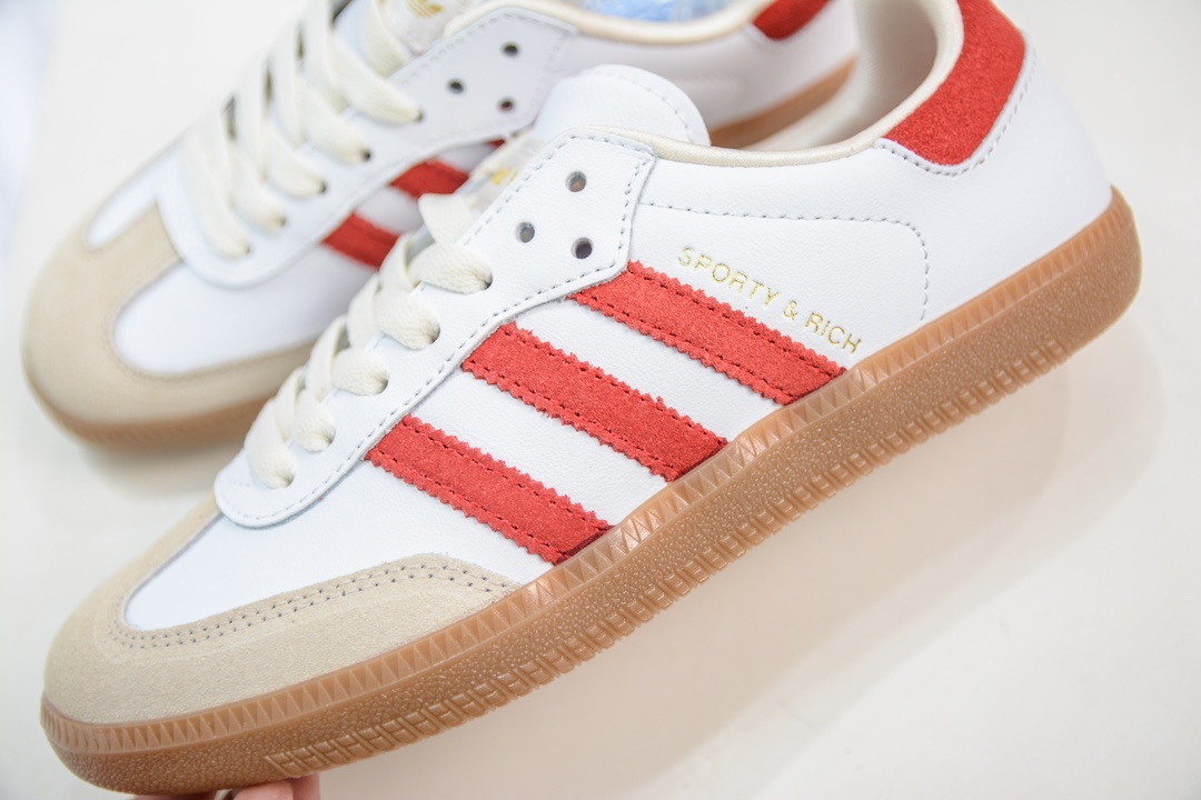 120 YH纯原 SPORTY & RICH x adidas originals Samba OG 珍珠酒红配色 IF5660