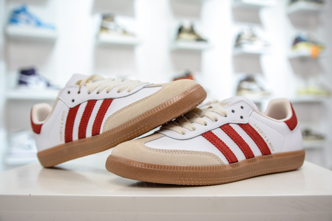 120 YH纯原 SPORTY & RICH x adidas originals Samba OG 珍珠酒红配色 IF5660