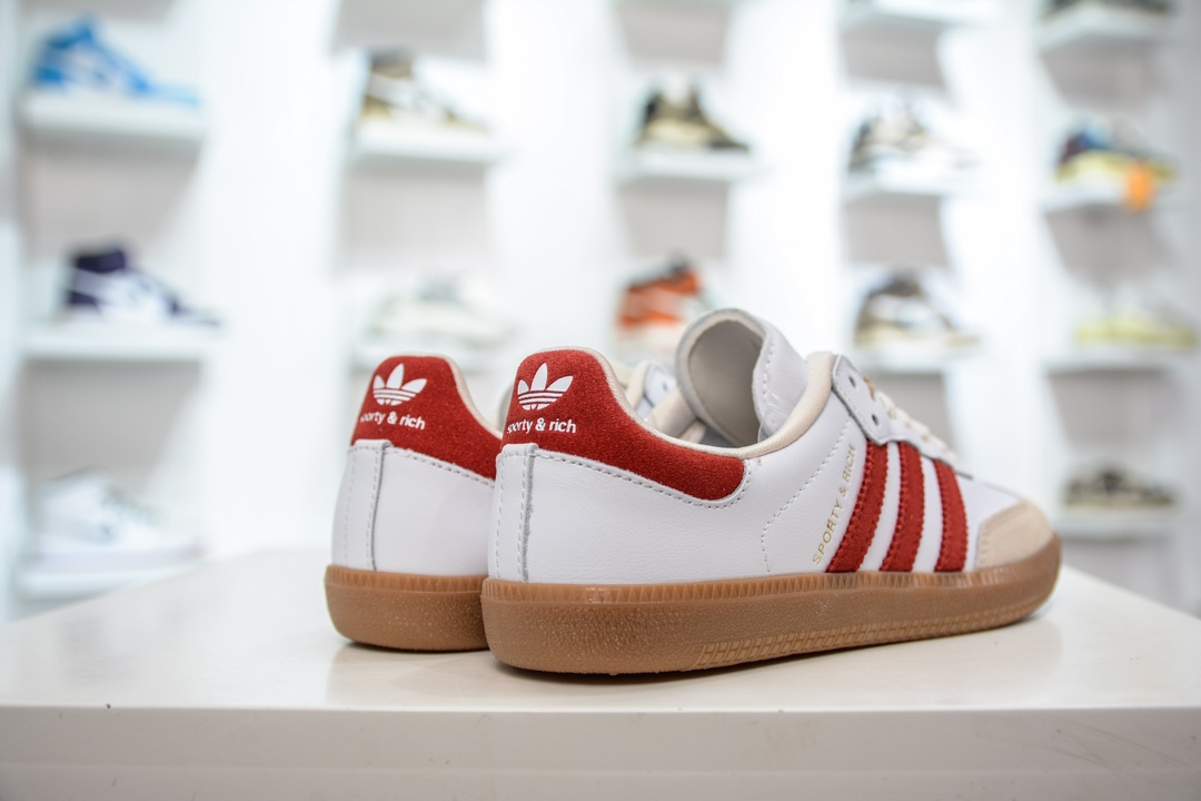 120 YH纯原 SPORTY & RICH x adidas originals Samba OG 珍珠酒红配色 IF5660