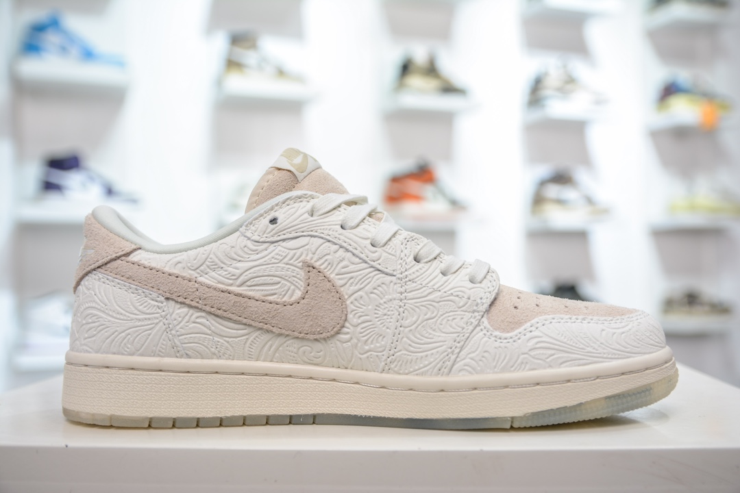 170 T版纯原 Chris Paul x Jordan Air Jordan 1 Low OG "Light Cream and Sail" 防滑耐磨  FZ0455-200