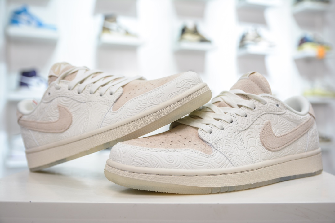 170 T版纯原 Chris Paul x Jordan Air Jordan 1 Low OG "Light Cream and Sail" 防滑耐磨  FZ0455-200