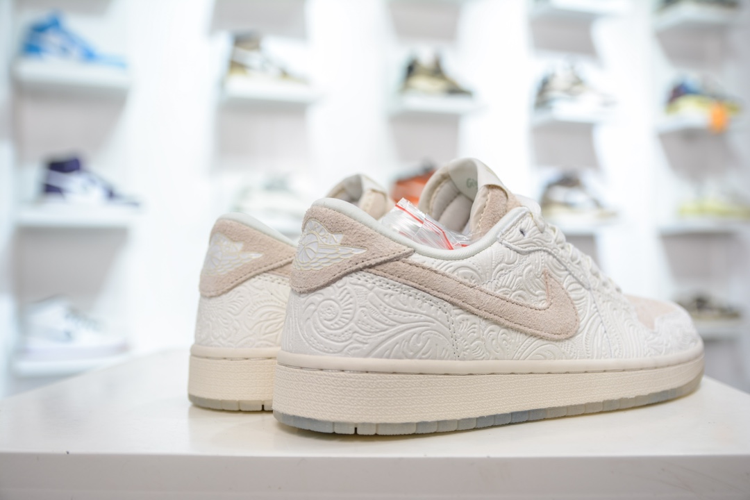 170 T版纯原 Chris Paul x Jordan Air Jordan 1 Low OG "Light Cream and Sail" 防滑耐磨  FZ0455-200