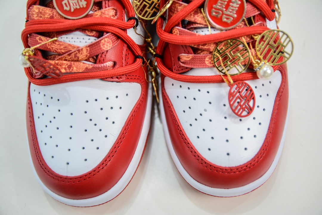 280 Nike  Dunk Low EMB 国潮 盟结良缘 喜庆婚鞋 绑带低帮休闲板鞋 DD3363-100