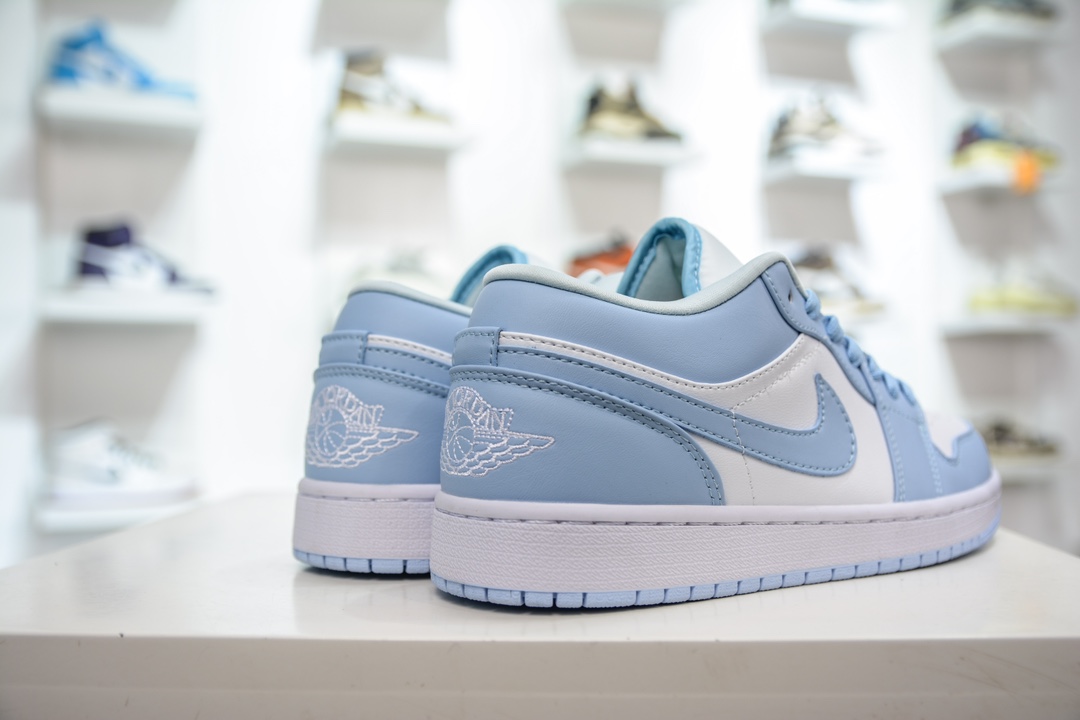 170 T版纯原 Jordan Air Jordan 1 low "aluminum" 耐磨低帮 复古篮球鞋 北卡蓝 DC0774-141