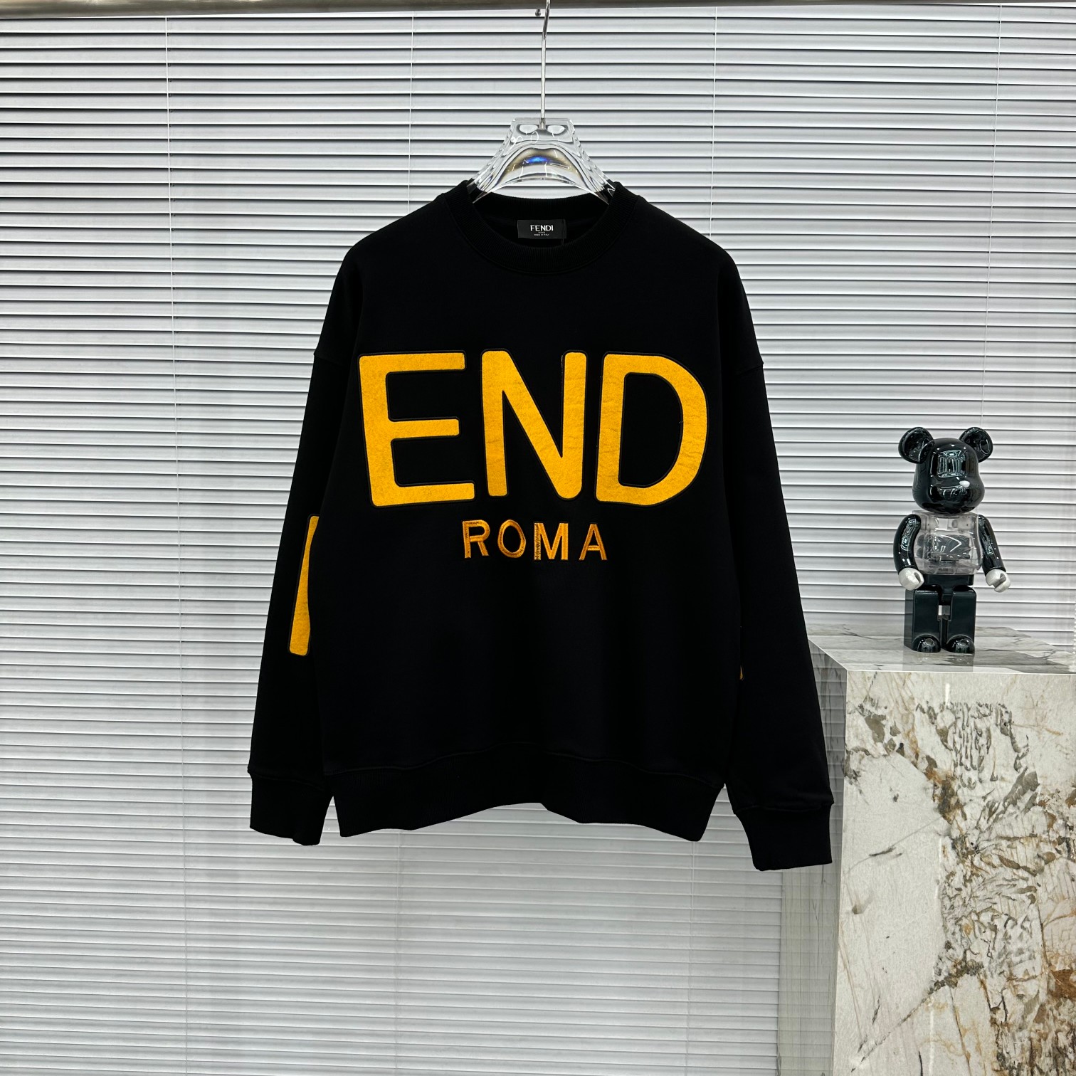 Fendi Clothing Sweatshirts 7 Star Collection
 Black White Unisex Cotton Fall/Winter Collection