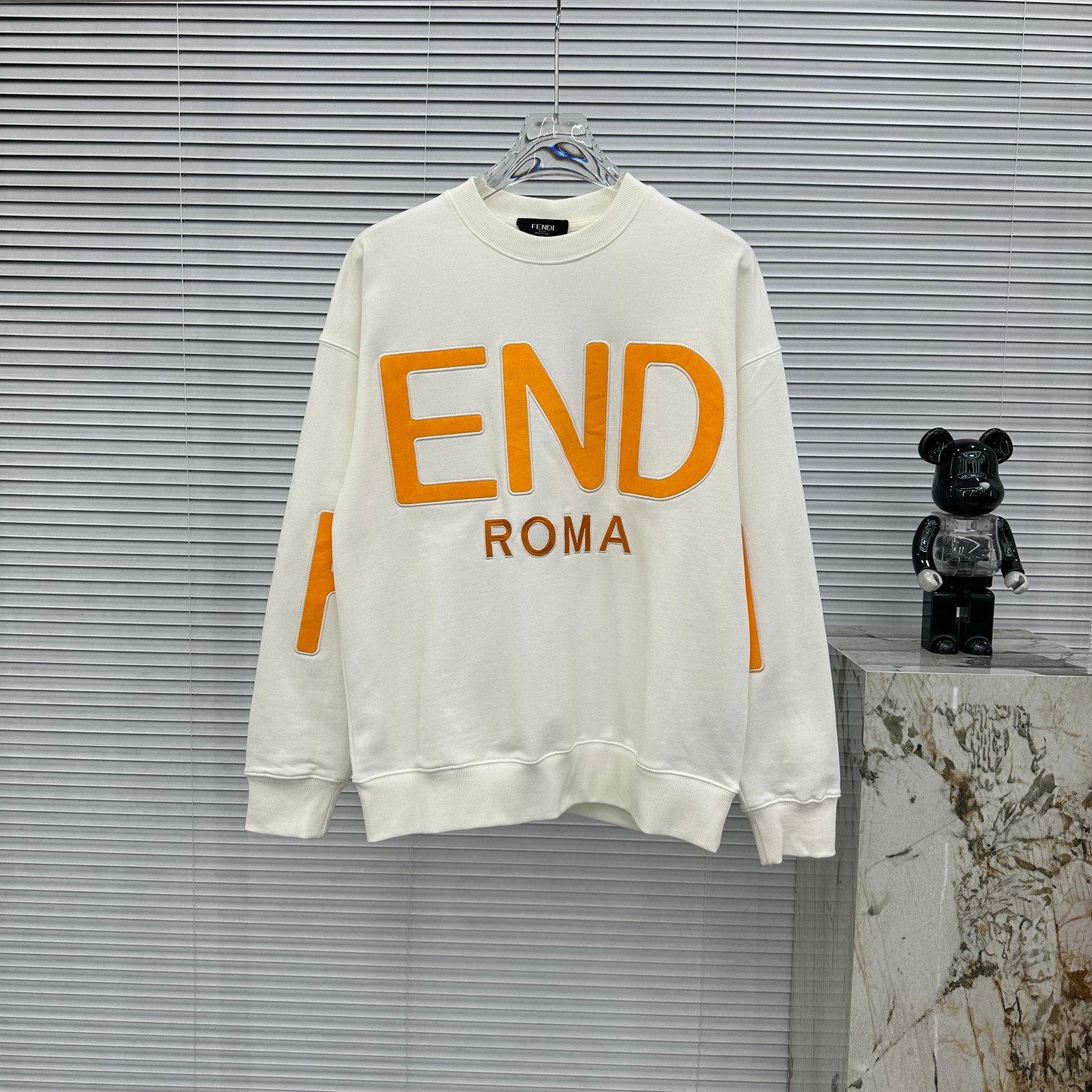 Fendi Clothing Sweatshirts Black White Unisex Cotton Fall/Winter Collection