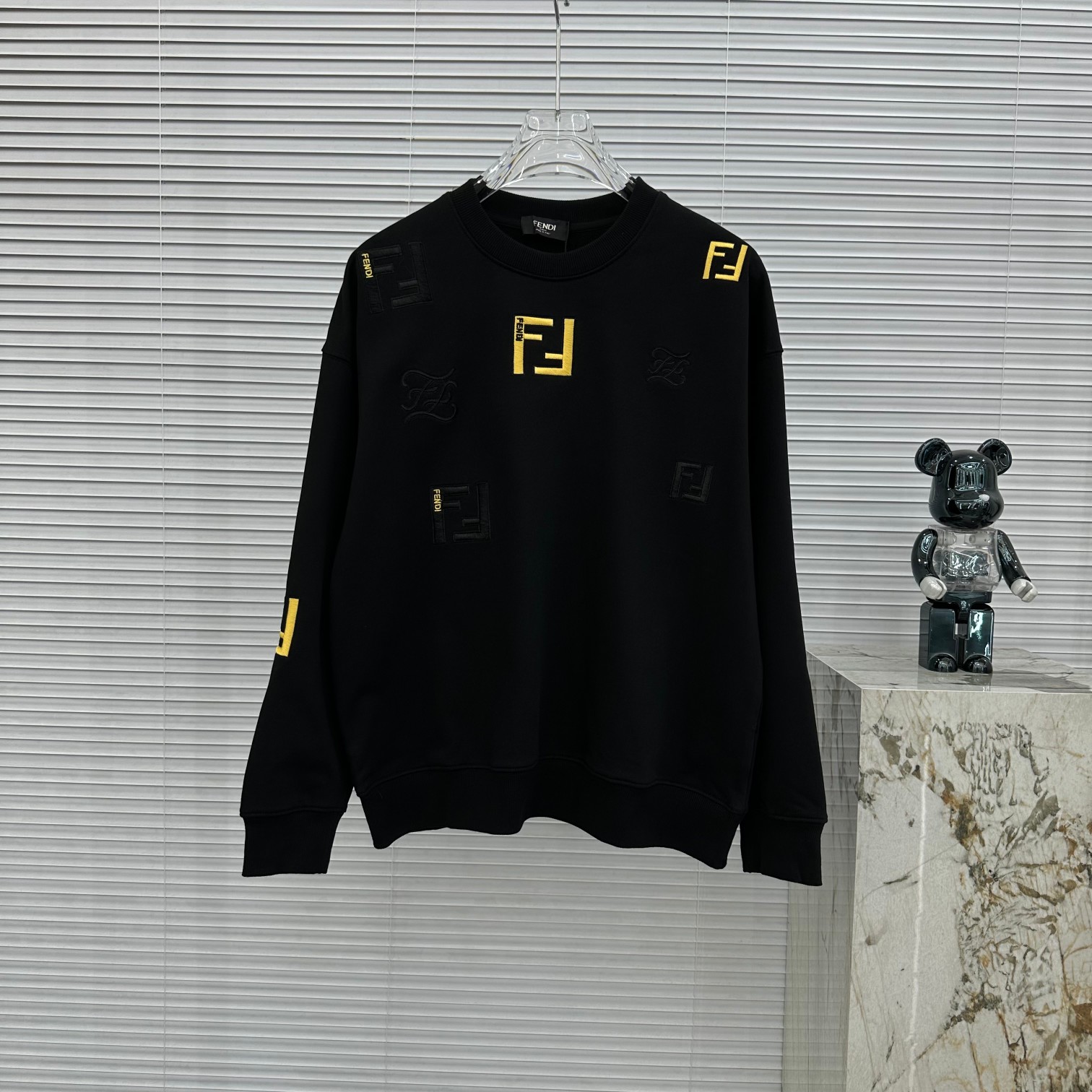 Fendi Clothing Sweatshirts Black White Unisex Cotton Fall/Winter Collection