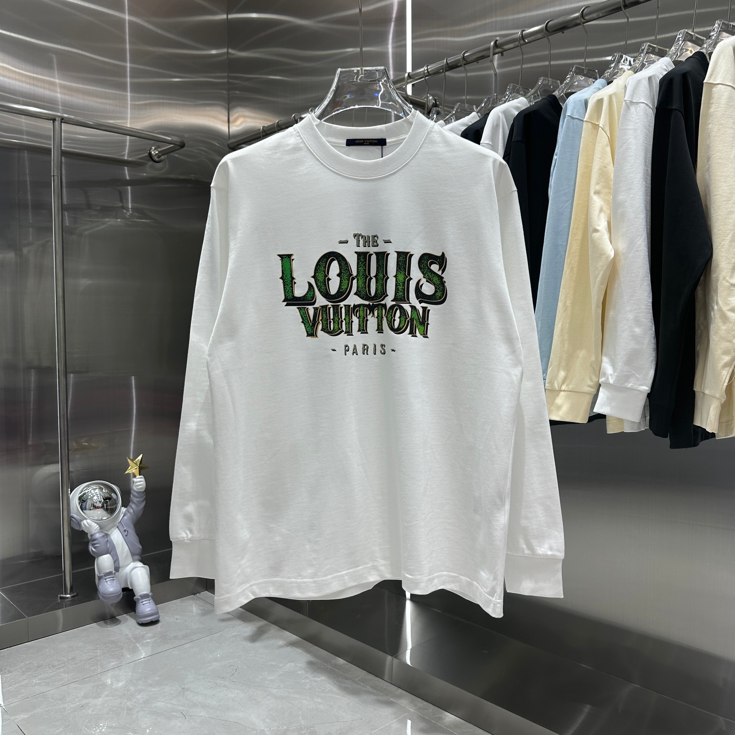 Louis Vuitton Clothing T-Shirt Copy AAA+
 Black White Printing Unisex Fall/Winter Collection Long Sleeve