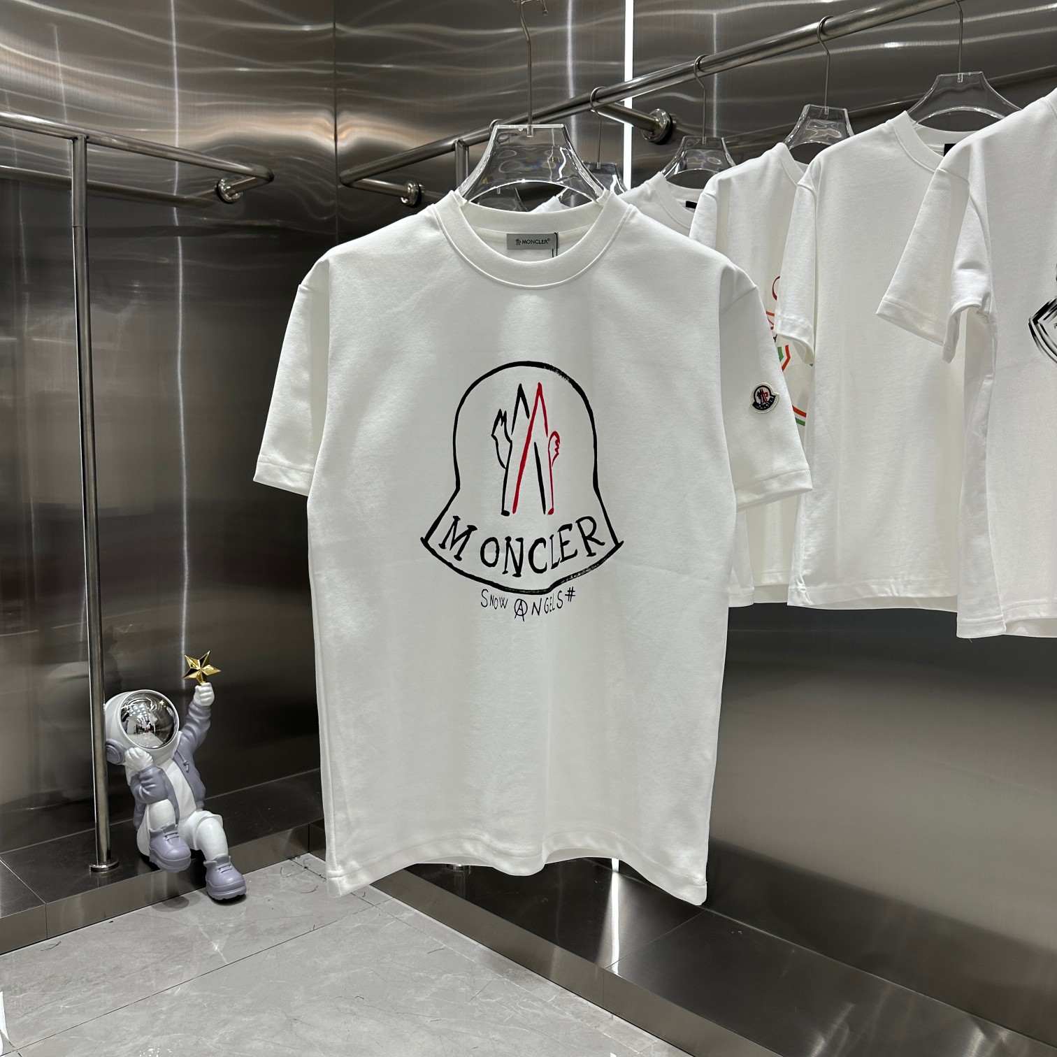 MONCLER 蒙口 2024 otoño-invierno nuevo estilo camiseta de manga corta de 310 gramos, estampado personalizado, unisex tall…