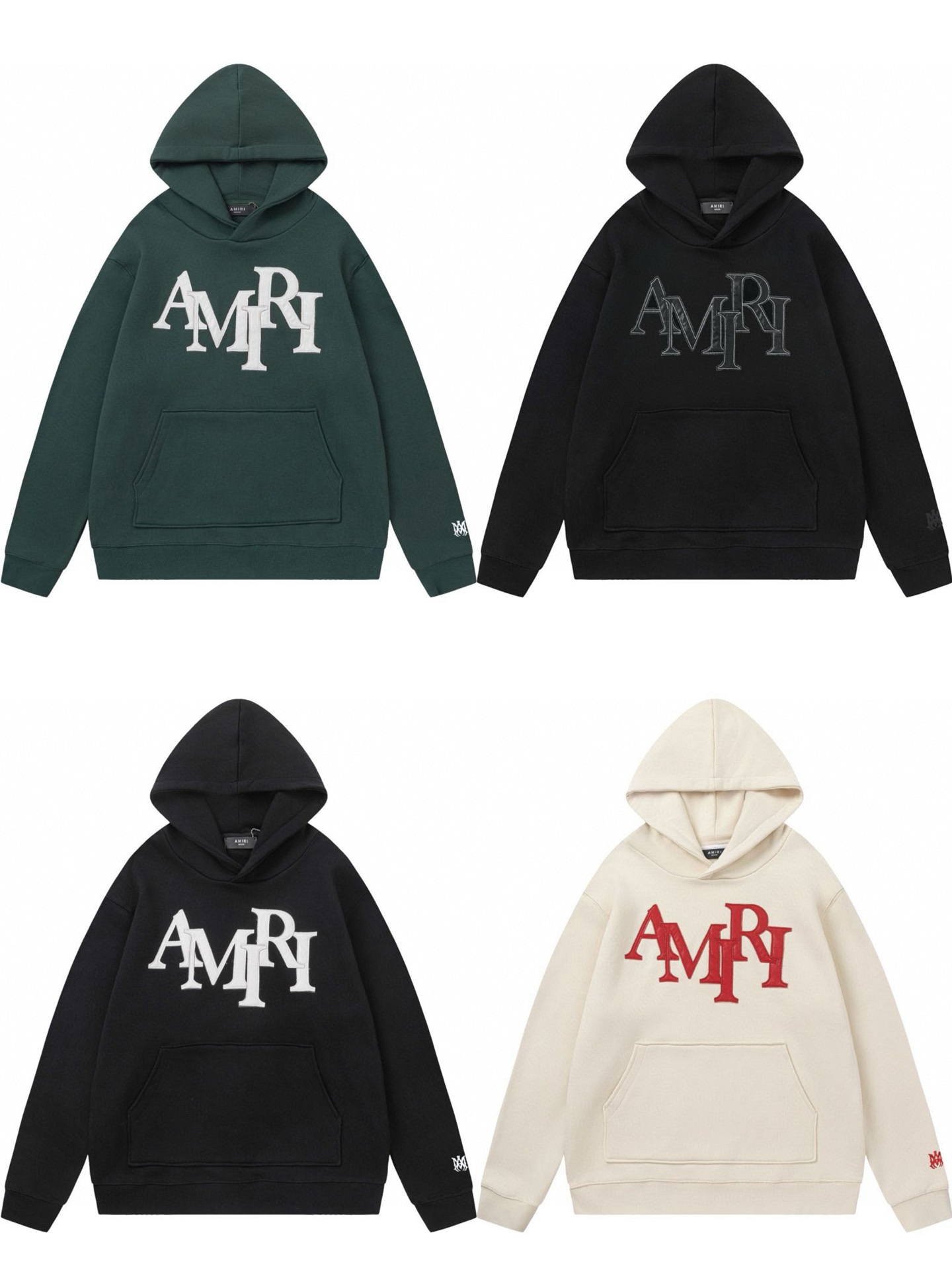 AMIRI 7163#貼皮絵刺繍ロゴ Tシャツ