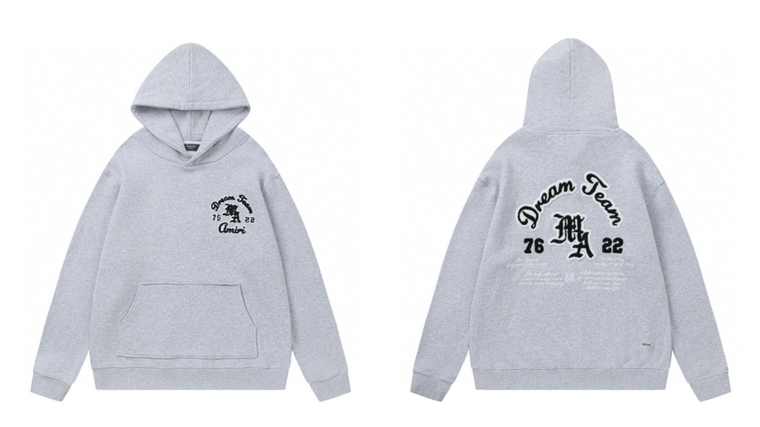 AMIRI 英文字母毛巾刺繍ロゴ ブラック・グレー