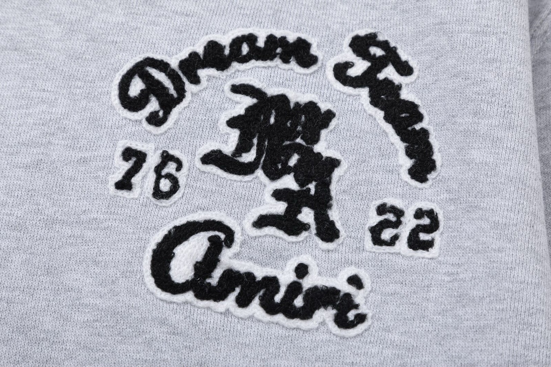AMIRI 英文字母毛巾刺繍ロゴ ブラック・グレー