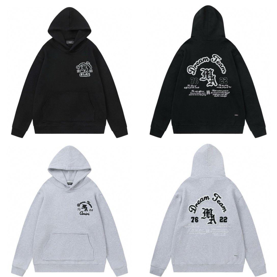 AMIRI 英文字母毛巾刺繍ロゴ ブラック・グレー