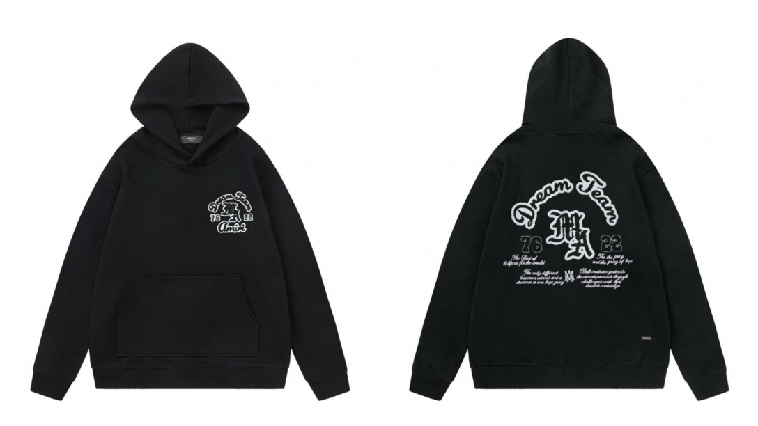 AMIRI 英文字母毛巾刺繍ロゴ ブラック・グレー