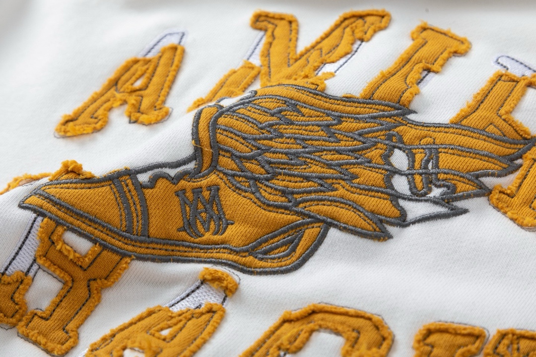 AMIRI洗水做旧男女同款刺繍ロゴTシャツ