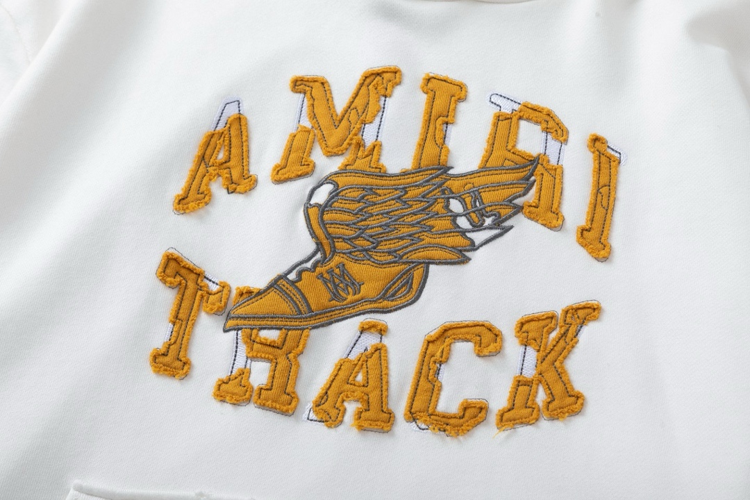 AMIRI洗水做旧男女同款刺繍ロゴTシャツ