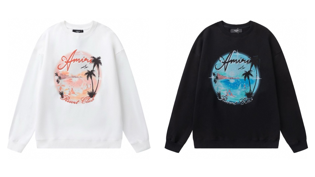 AMIRI マル代夫ビーチロゴ烫钻 Tシャツ 男女兼用