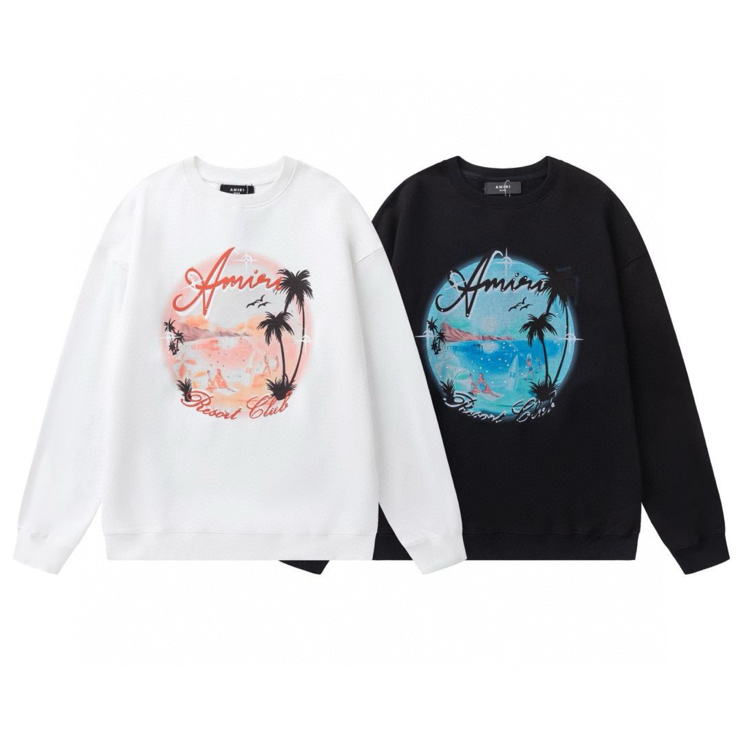 AMIRI マル代夫ビーチロゴ烫钻 Tシャツ 男女兼用