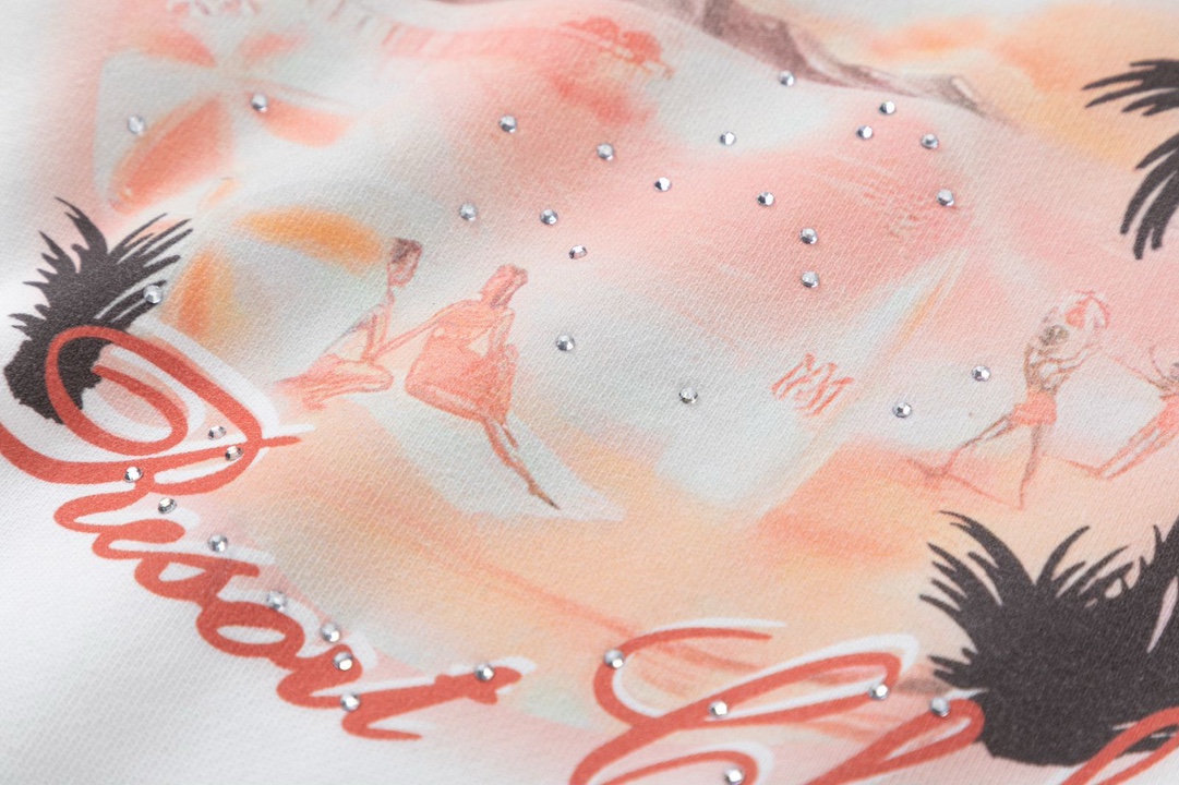 AMIRI マル代夫ビーチロゴ烫钻 Tシャツ 男女兼用