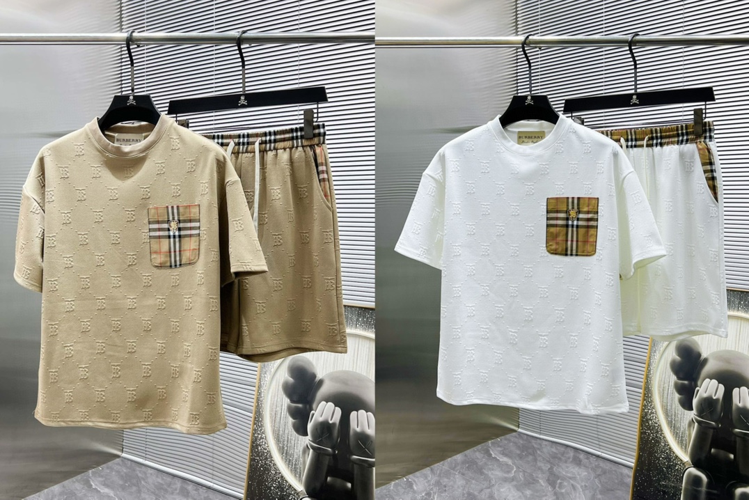 Burberry primavera y verano nuevo traje casual de pantalones cortos de manga corta, ¡versión de alta gama! Los tejidos …