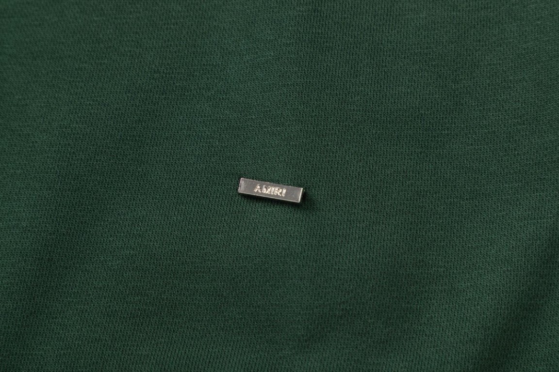 AMIRIクラシックロゴ刺繍Tシャツ - 男女兼用480g生地