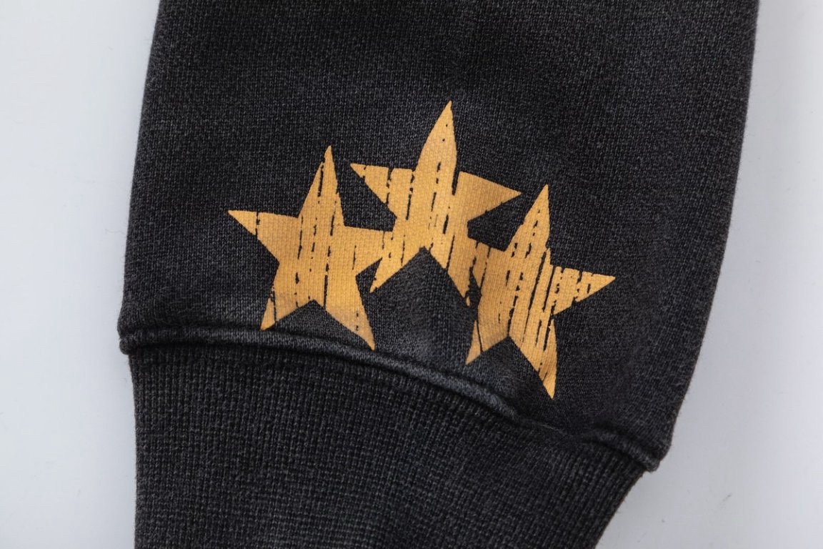 AMIRI飛馬LOGOデザインのユニセックスTシャツ - 480gのヴィンテージ風仕上げ