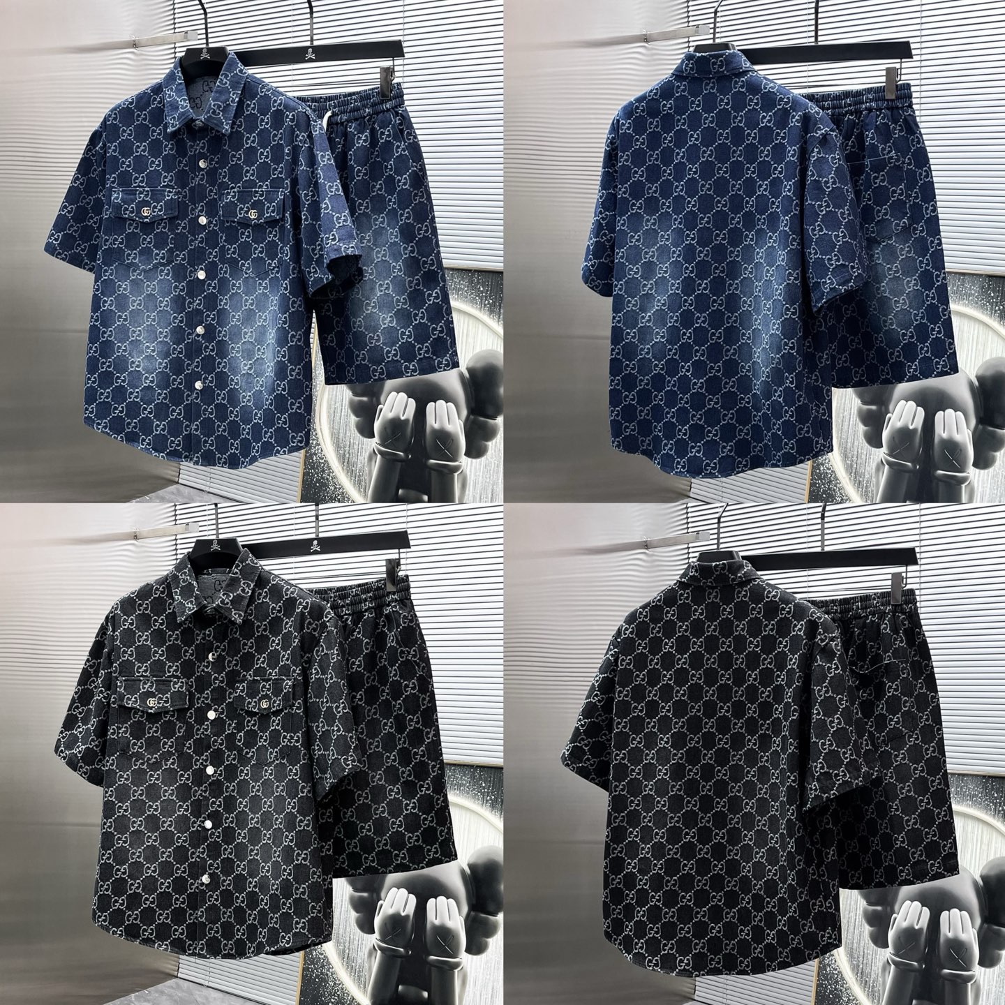 GUCCI 2026 verano nuevo estilo casual chaqueta de manga corta y pantalones cortos conjunto, versión de alta gama! Tejid…
