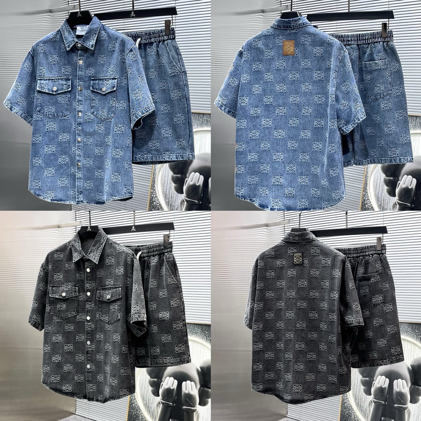 Loewe ropa de primavera/verano 2026 nueva colección, conjunto casual de manga corta y pantalones cortos, versión de alt…