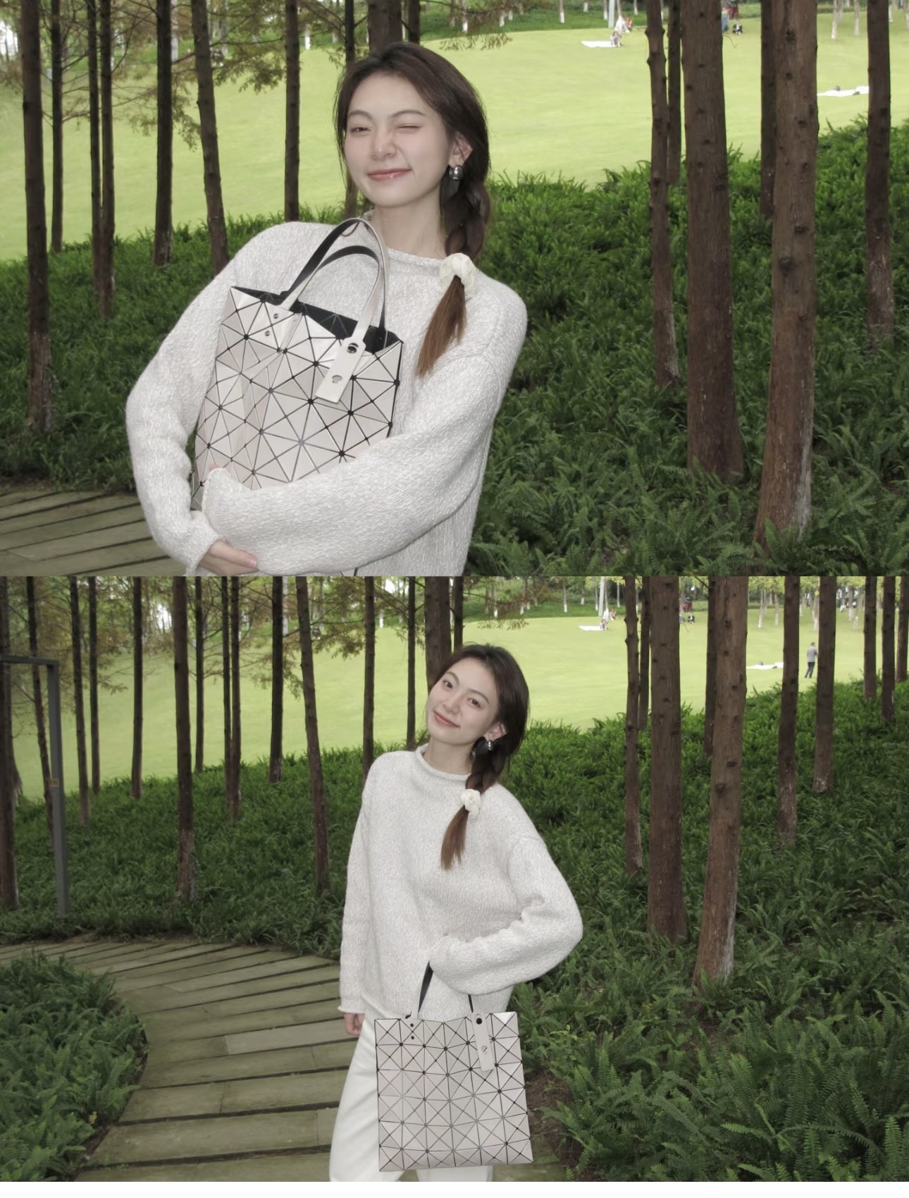 Issey Miyake BAO BAO Geometric Tote Bag, Silver and White 5 i1733306830 1060 6
