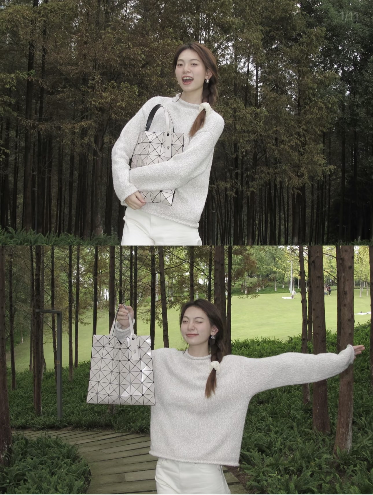 Issey Miyake BAO BAO Geometric Tote Bag, Silver and White 1 i1733306830 4771 7