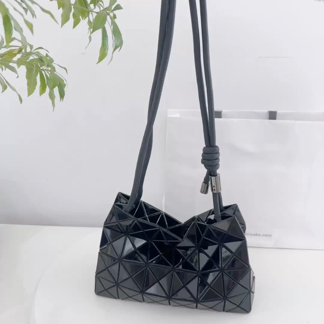 Issey Miyake Loop Series Black Tote Bag, Shoulder Bag, Crossbody Bag with Zipper