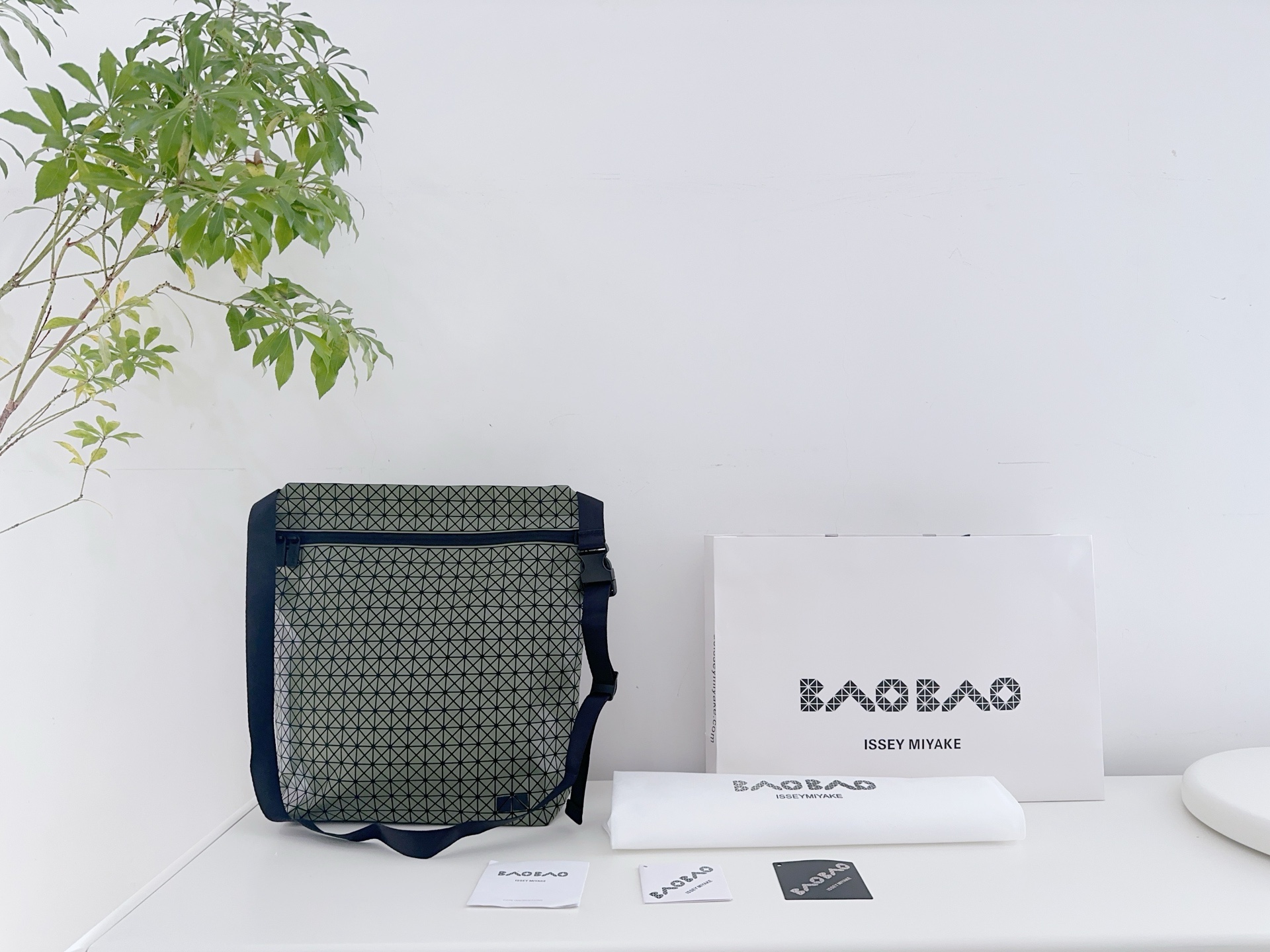 Issey Miyake BAO BAO Matte Crossbody Bag, Green, 38.5x39x10.5 cm 3 i1742716090769 7738 0 2