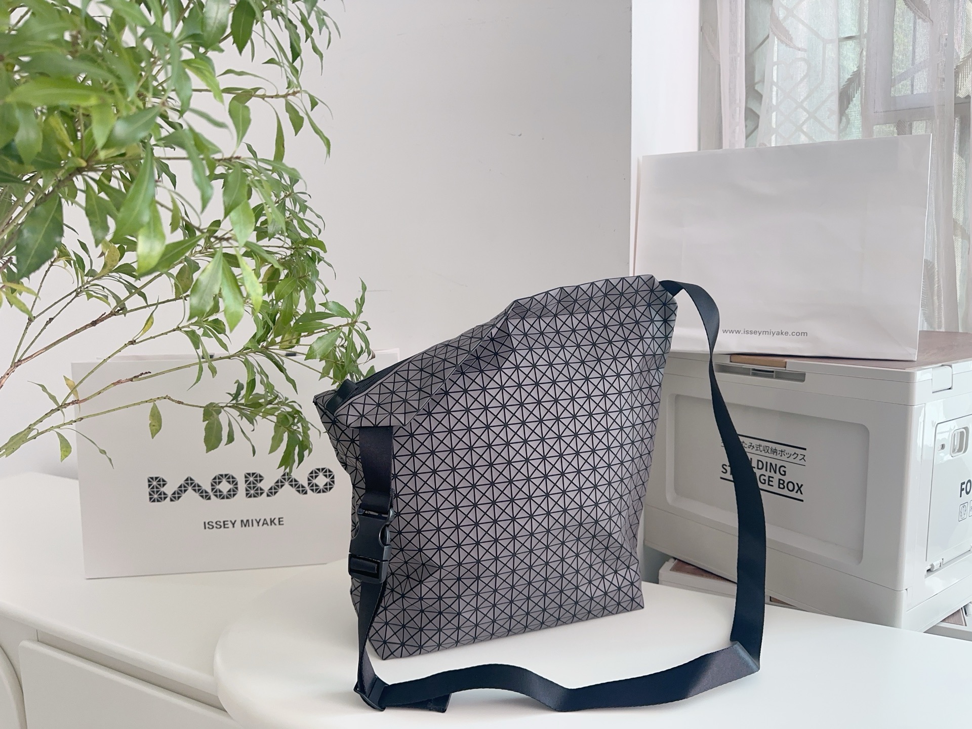 Issey Miyake Men's Matte Crossbody Bag, Lightweight Commuter Bag - Dark Gray 5 i1742718373837 8231 0 2
