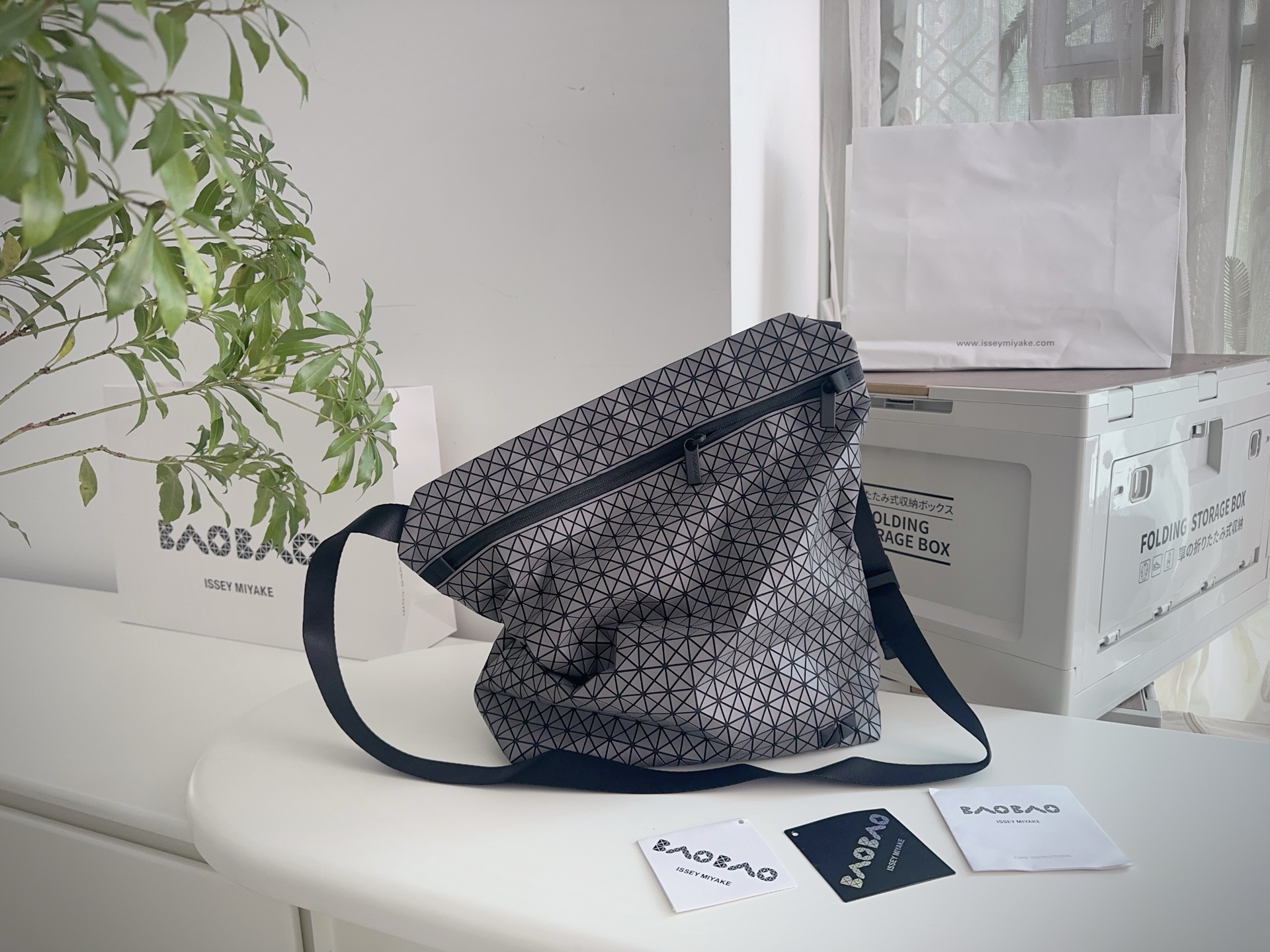 Issey Miyake Men's Matte Crossbody Bag, Lightweight Commuter Bag - Dark Gray 3 i1742718374067 347 0 0