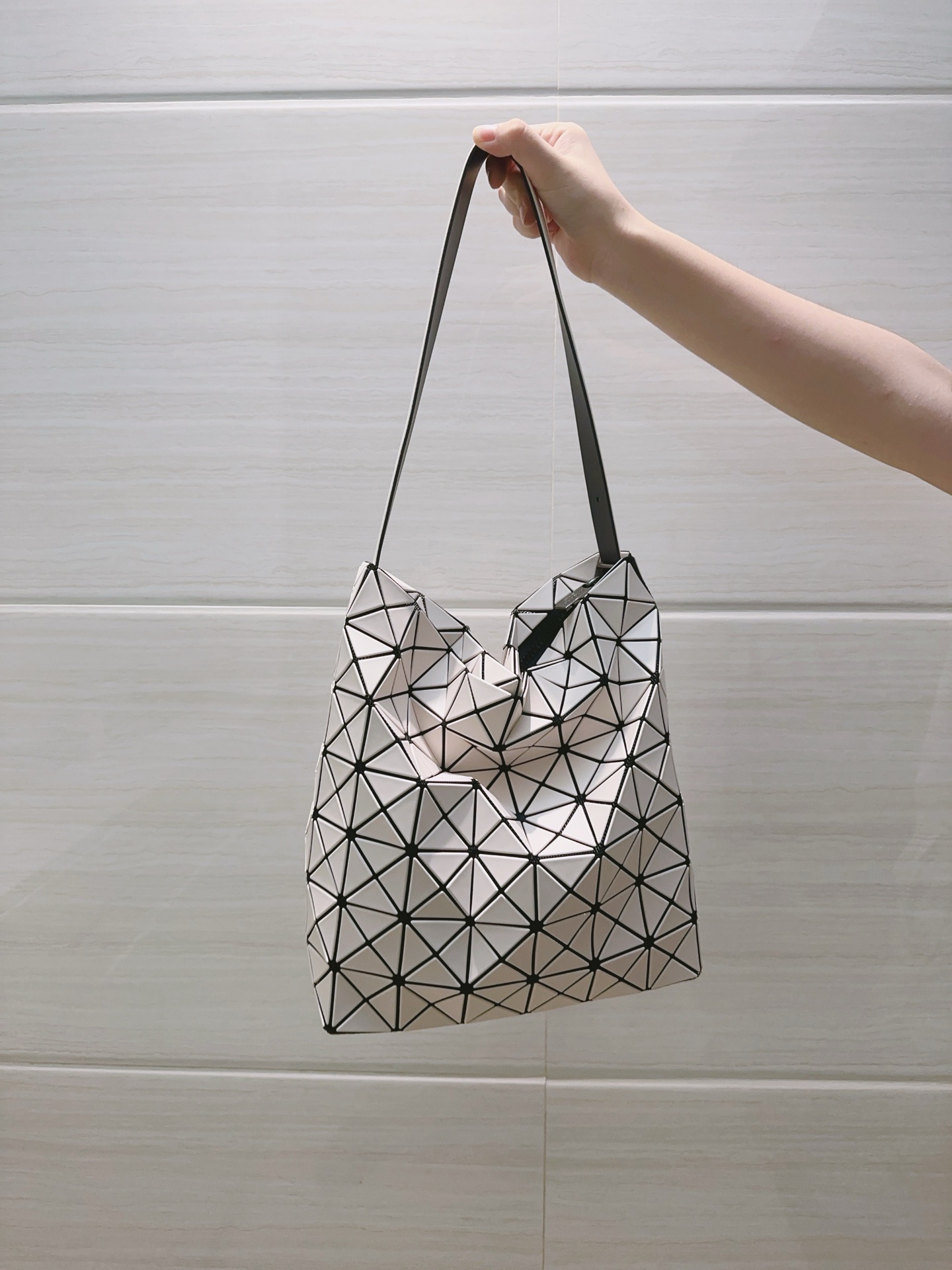 Bao Bao Issey Miyake Matte White Valley Ballet Bag Hobo Handbag,BB26