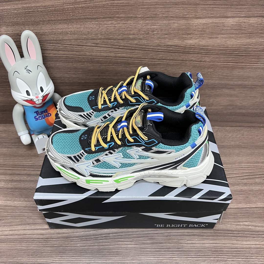 NO:242469,Top version OFF-WHITE Be Right Back round-toe lace-up casual shoes for men and women. Silver Lake Blue. A running shoe called 