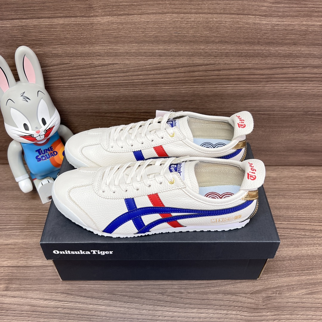 NO:242658,Top version [Guangdong Product] Onitsuka Tiger MEXICO 66 leather sports non-slip lightweight low-support men and women the same white, blue and red! ZP disassembled original last replica fabric: using imported cowhide/litchi pattern cowhide, private molded large bottom, glue dripping process Tiger logo, foot pad suspended sponge filling to restore the ZP foot feel and quality, and carefully craftsmanship details. Non-market cheap currency! Packaging: Dewu's full set of packaging and poison box! Number of codes: 36-44.5 (including half code) positive code! , casual shoes/sports shoes, sneakers, cowhide19860909顶级版本【莞货】Onitsuka Tiger鬼塚虎MEXICO 66皮革 运动防滑轻便低帮男女同款白蓝红！ ZP拆卸原楦复刻 面料:采用进口牛皮/荔枝纹牛皮 私模大底 滴胶工艺Tiger logo 垫脚悬浮海绵填充还原ZP脚感充正品质,细品做工细节.非市面廉价通货！ 包装:得物全套包装配毒盒！ 码数:36-44.5(含半码)正码！,休闲鞋/运动鞋,sneakers,cowhide,Women's Shoes