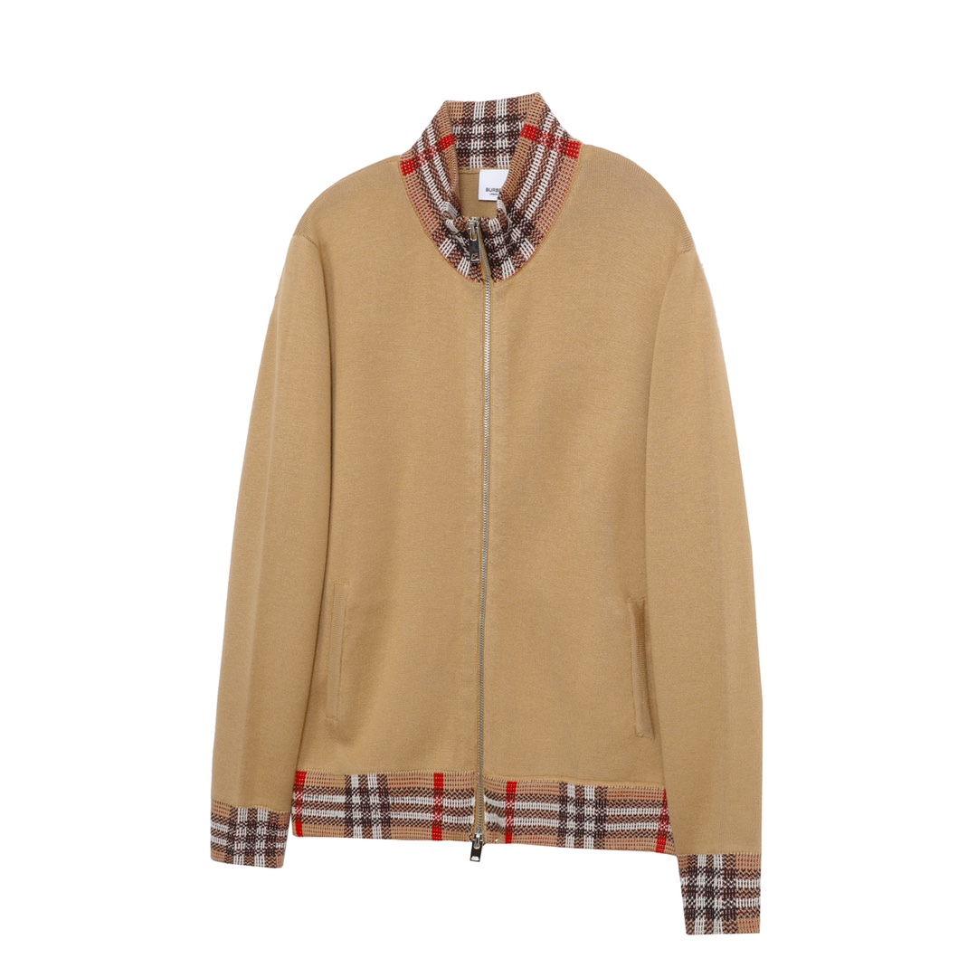 「BR10」 Burberry/Burberry chaqueta de punto de cuello alto con patrón de cuadros estilo old money, serie exclusiva cread…