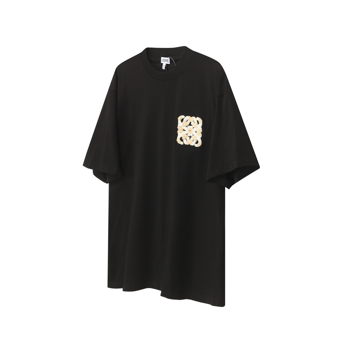Loewe LOEWE/罗意威 24SS春夏新款拼色毛巾绣LOGO短袖
