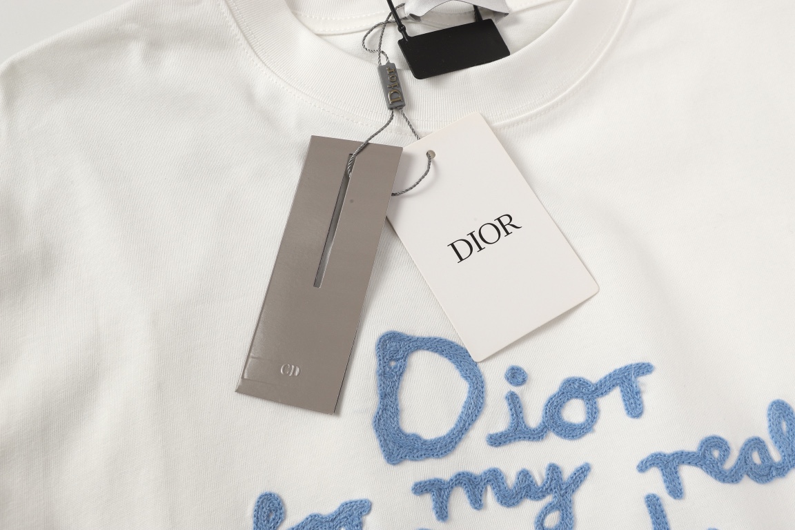 Dior DIOR/迪奥 25SS朋友字母标识3D立体棉线刺绣短袖T恤