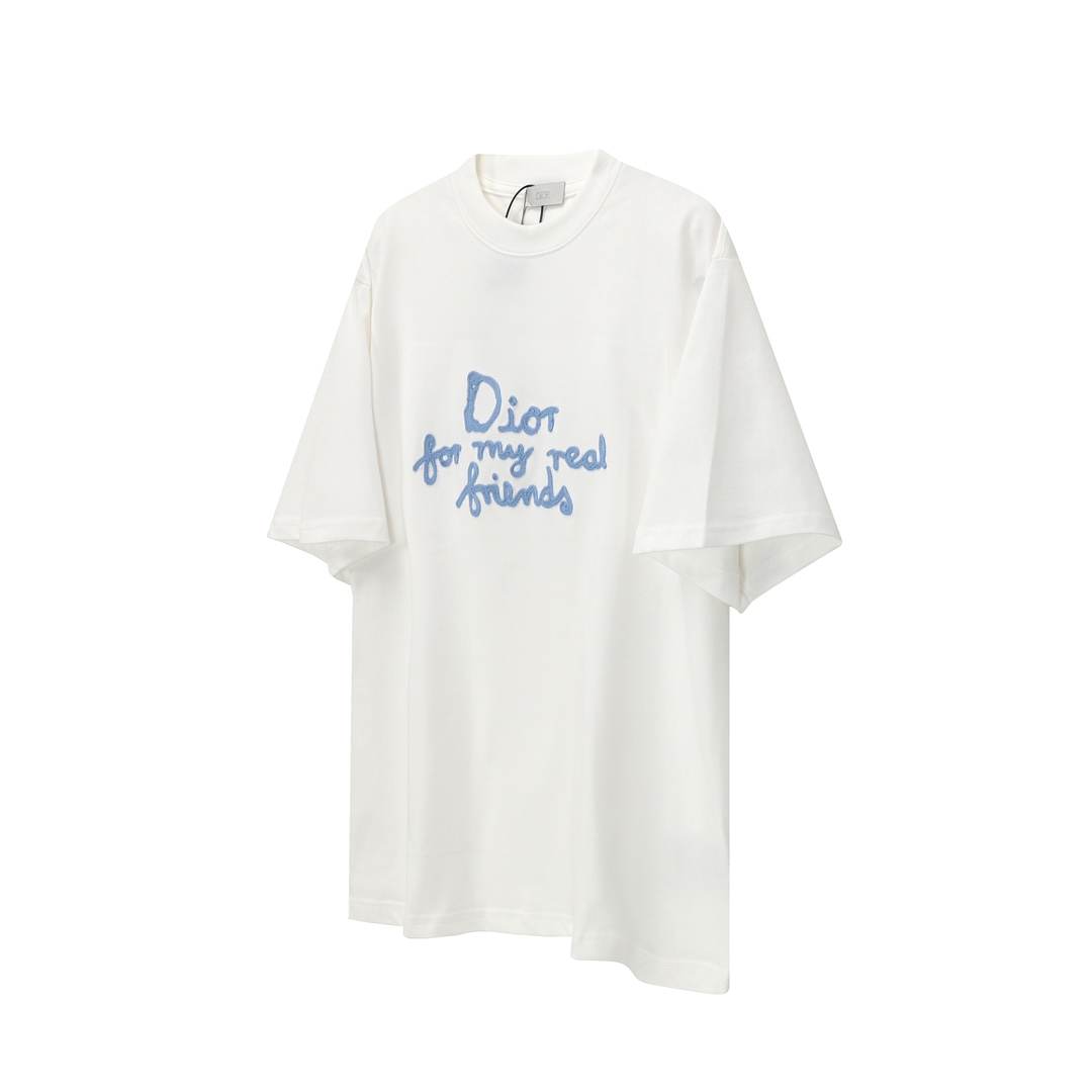 Dior DIOR/迪奥 25SS朋友字母标识3D立体棉线刺绣短袖T恤