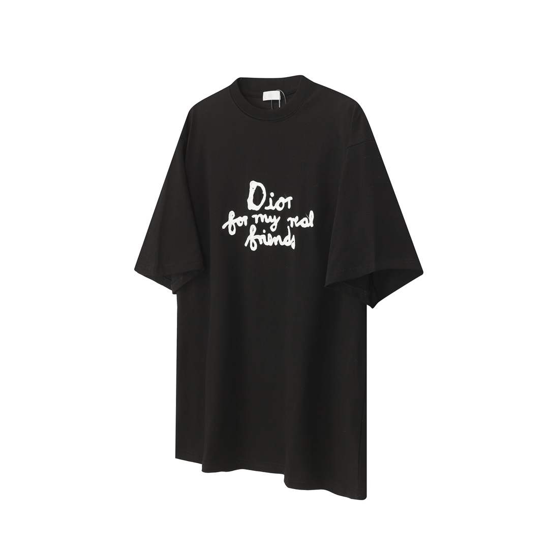 Dior DIOR/迪奥 25SS朋友字母标识3D立体棉线刺绣短袖T恤