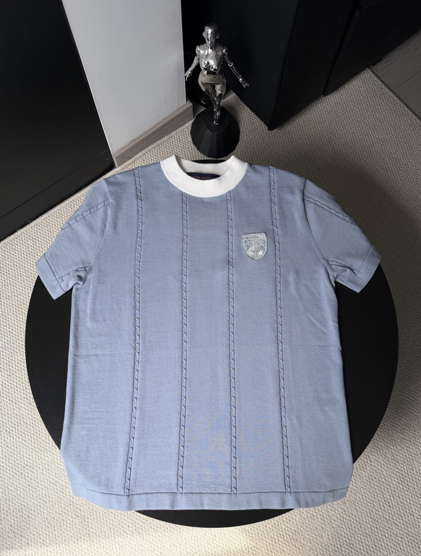 Louis Vuitton LV SS26 丝棉徽标圆领针织短袖 T恤