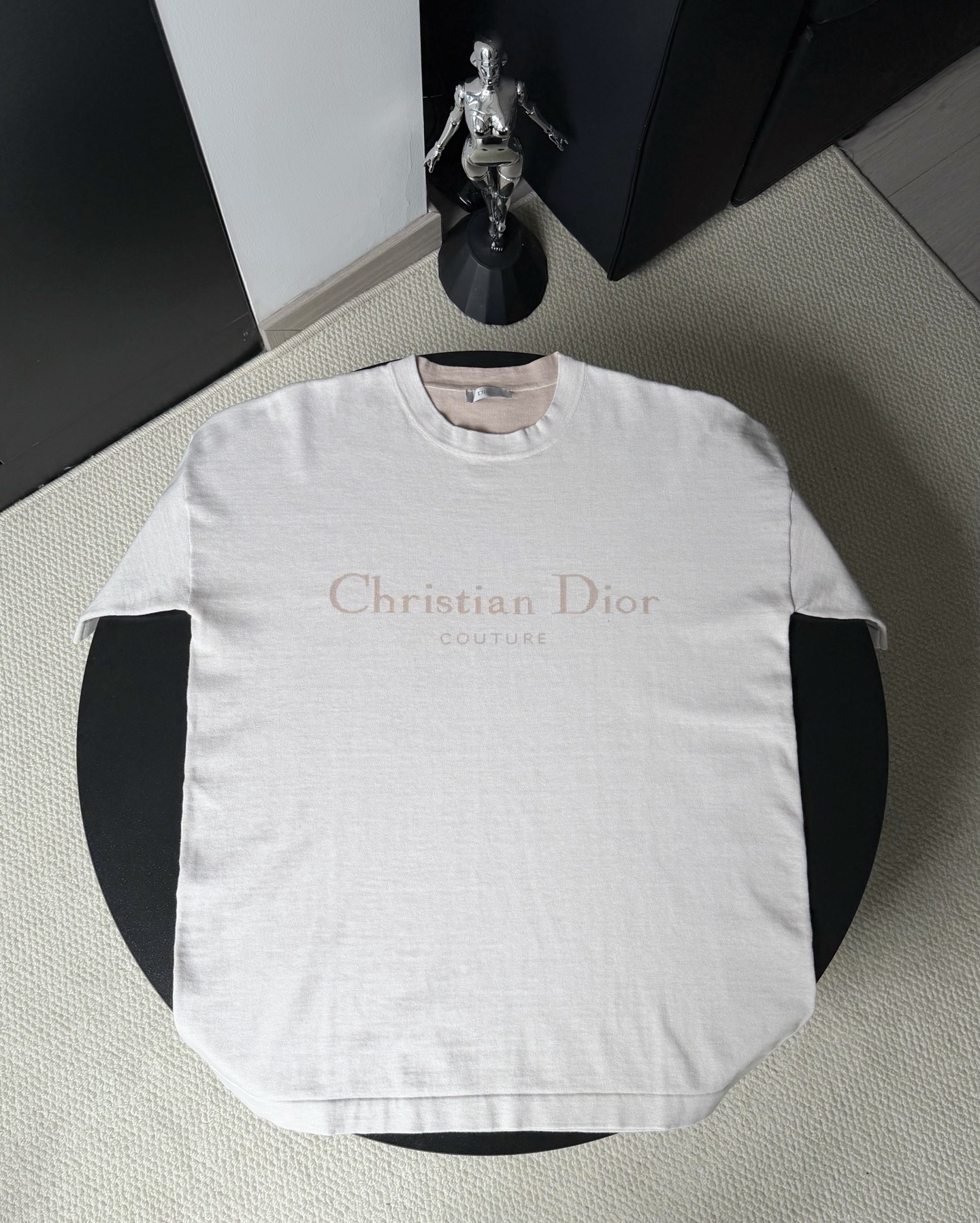 Dior DIOR迪奥 FW25棉质针织Christian Dior Couture标志宽松短袖T恤