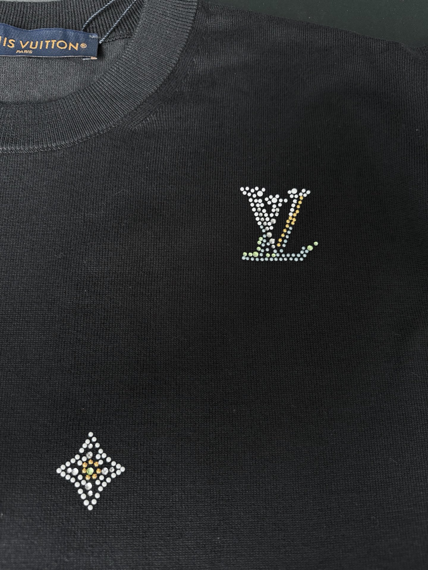 Louis Vuitton LV 26ss 新款烫钻针织短袖