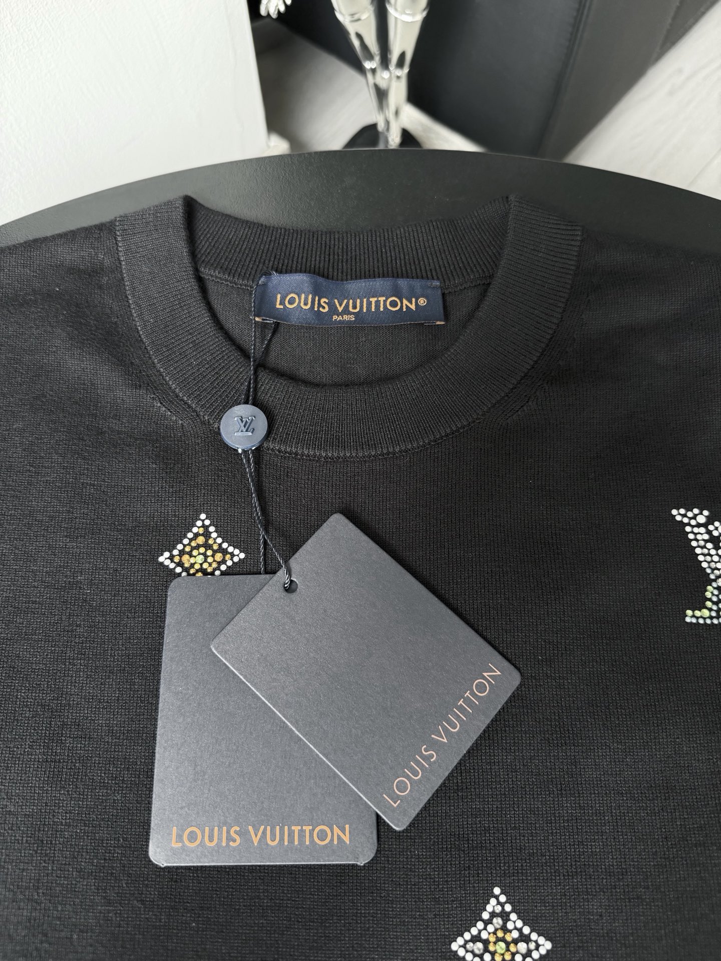 Louis Vuitton LV 26ss 新款烫钻针织短袖
