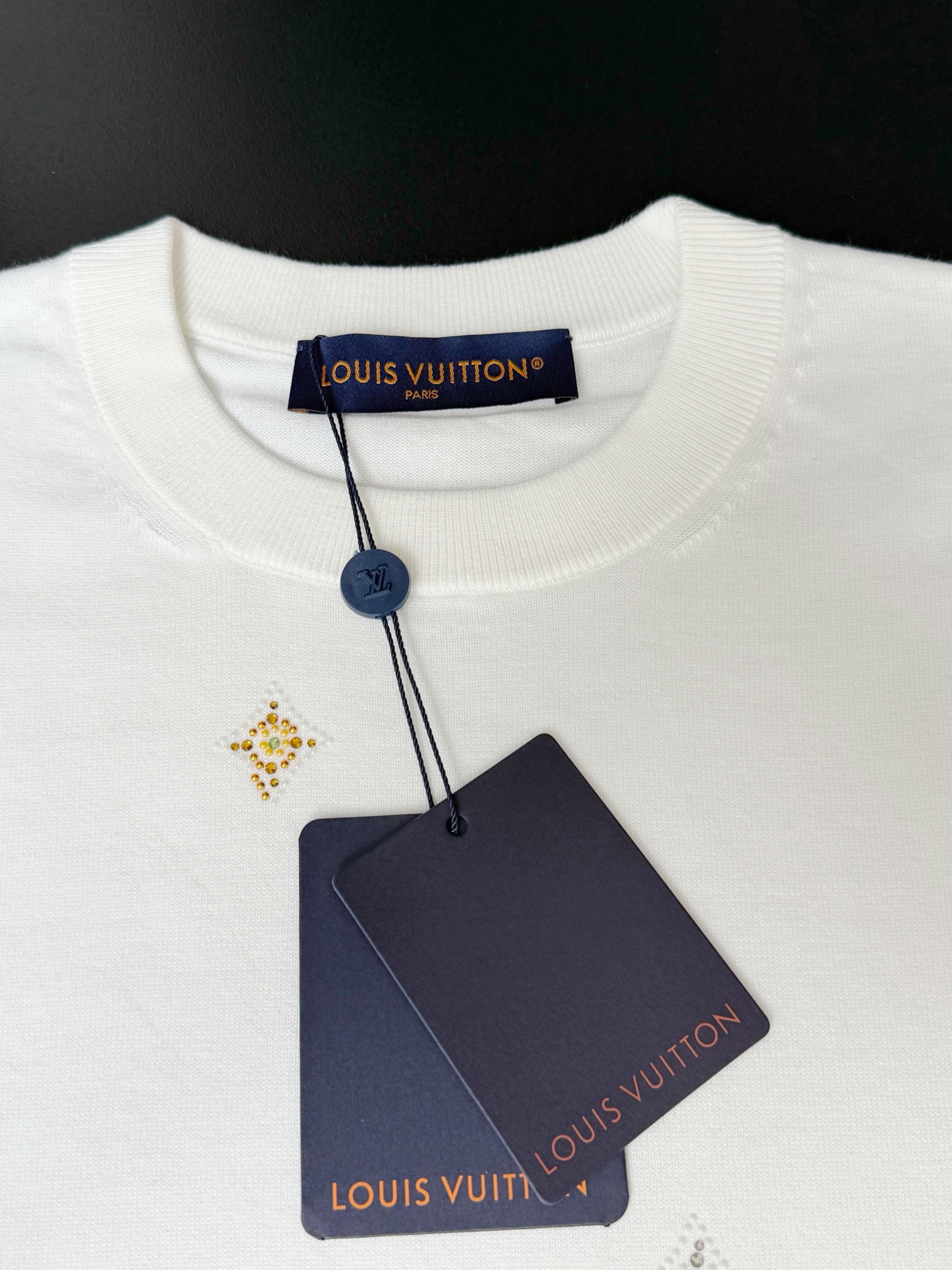 Louis Vuitton LV 26ss 新款烫钻针织短袖