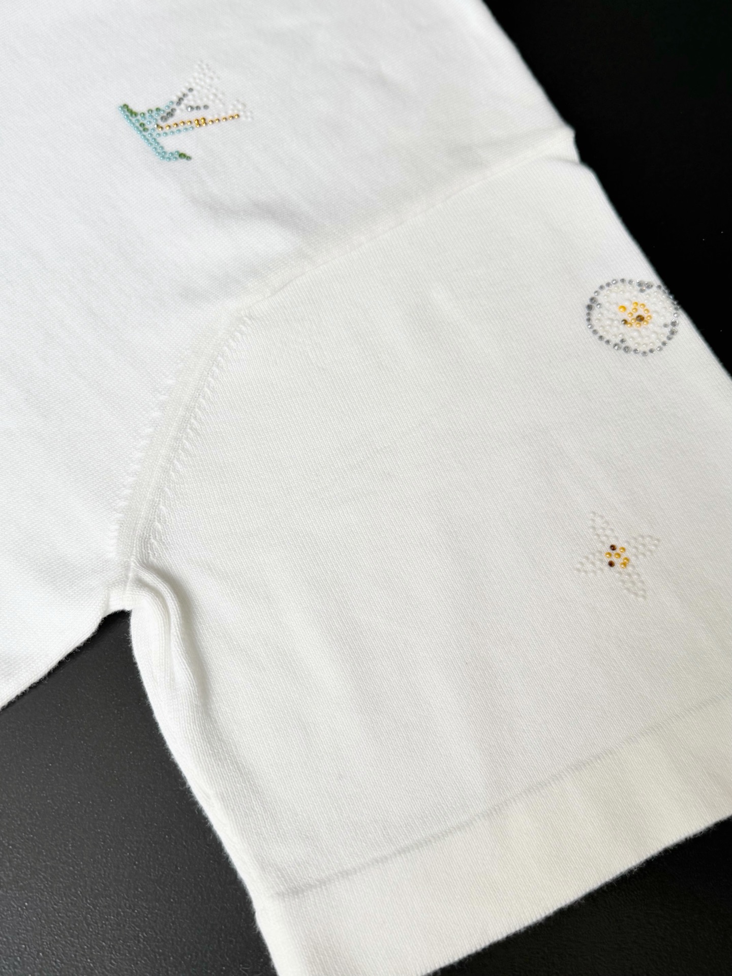 Louis Vuitton LV 26ss 新款烫钻针织短袖