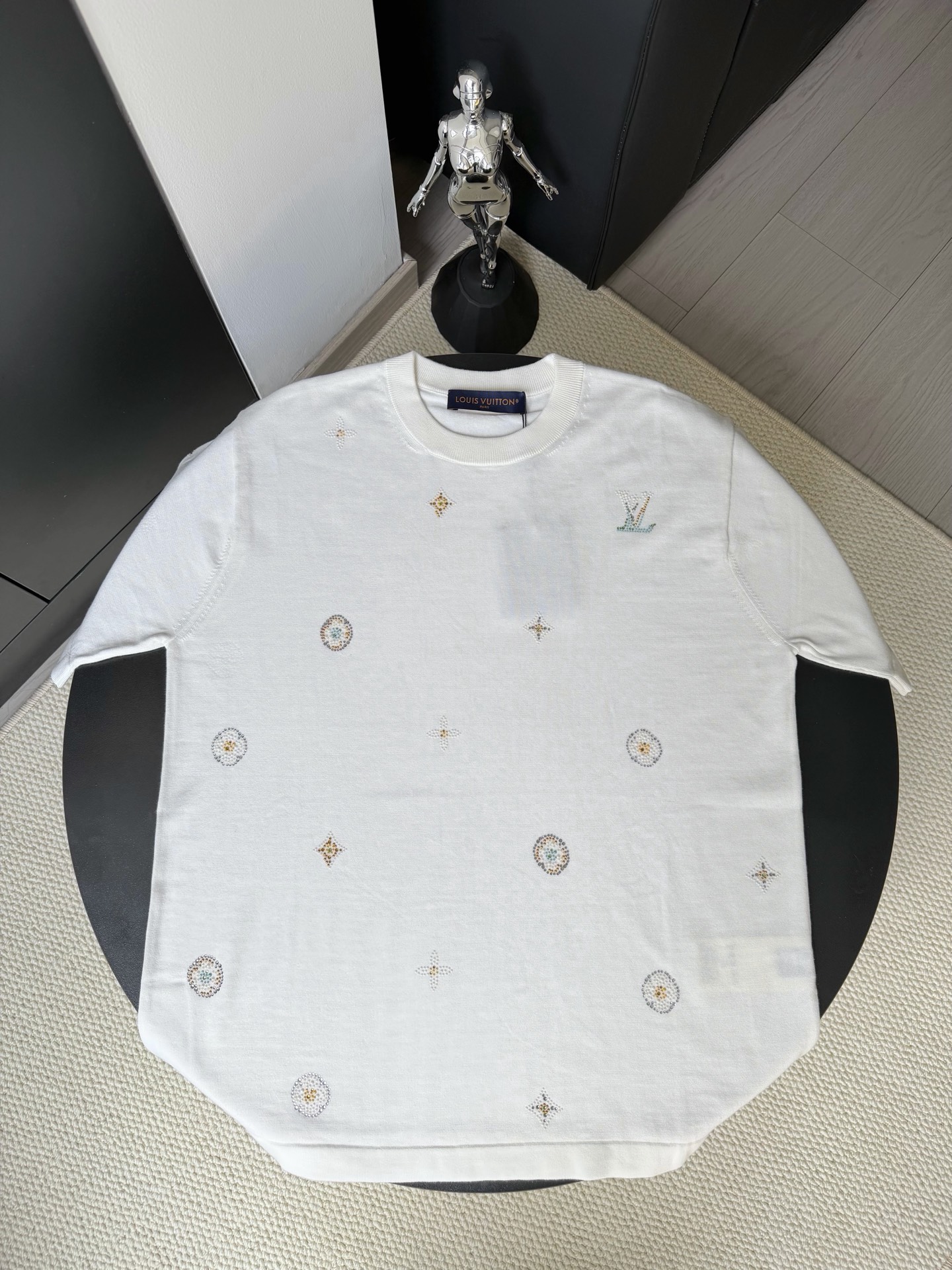 Louis Vuitton LV 26ss 新款烫钻针织短袖