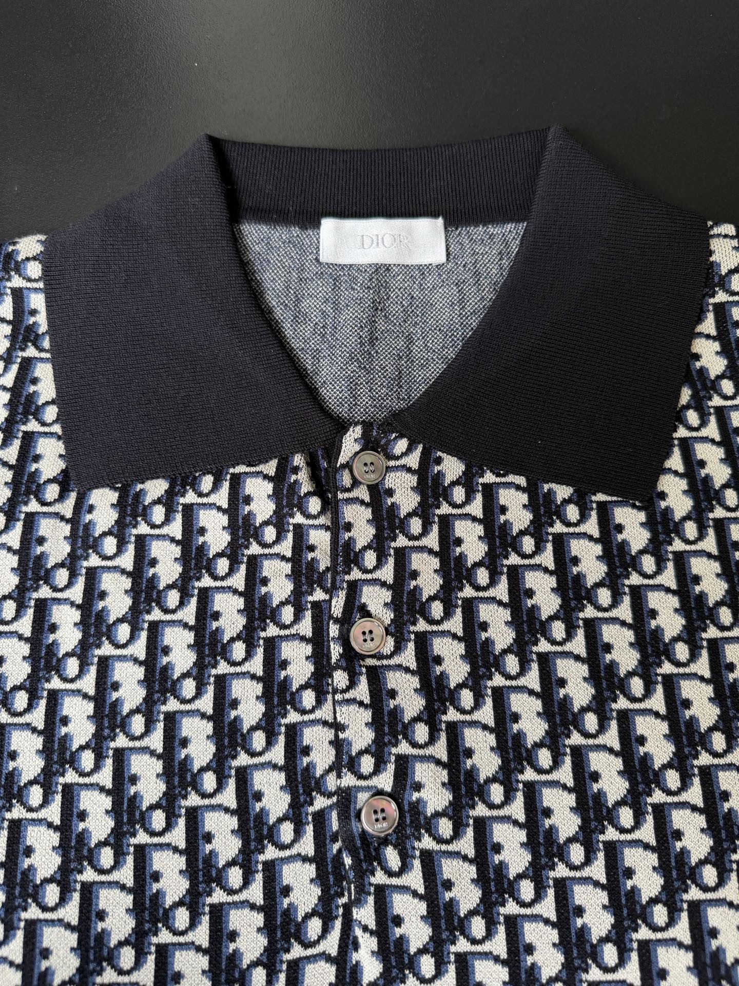 Dior Dior/迪奥 24ss 新款满印CD提花毛织Polo衫短袖t